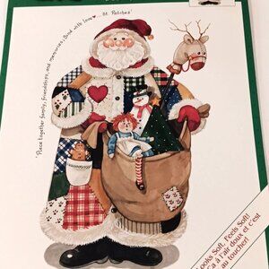 Daisy Kingdom Iron On Transfer Santa Christmas Quilt Patchwork VTG 90s Craft New